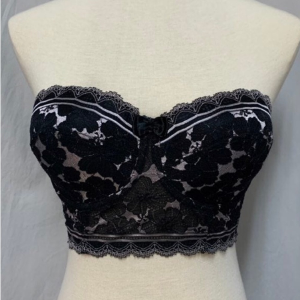 Honeydew Strapless Lace Bustier